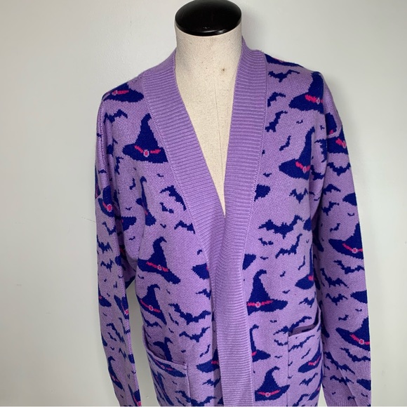 NEW Halloween Plus Size Purple Cardigan Witches Hat by Magnolia Place - Picture 16 of 16